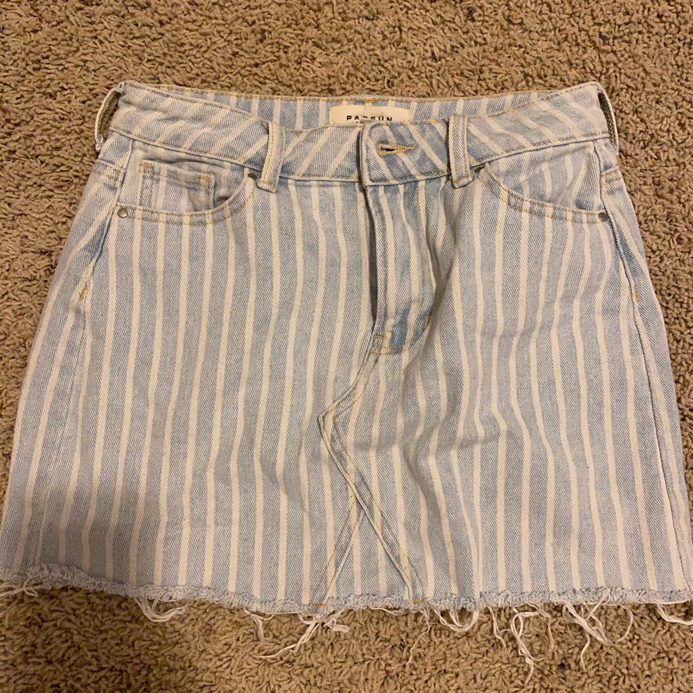PacSun Striped Jean Skirt